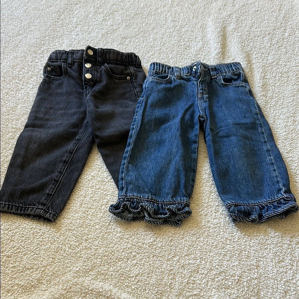 Zara Kids Black and Blue Denim Jeans Set